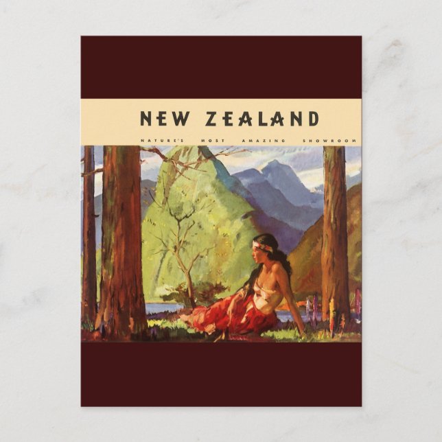 Vintages Neuseeland Postkarte (Vorderseite)