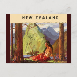 Vintages Neuseeland Postkarte