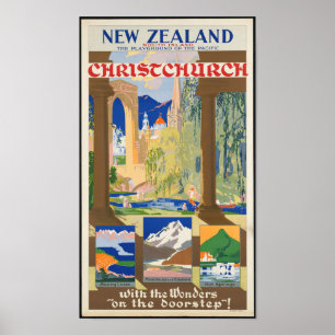 Vintages Neuseeland-Reise-Plakat Poster