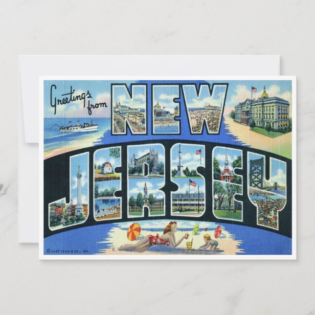 Vintages New Jersey Karte (Vorderseite)