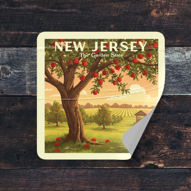 Vintages New Jersey Quadratischer Aufkleber (Von Creator hochgeladen)