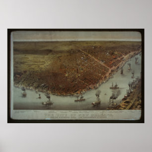 Vintages New Orleans City View - 1885 Poster