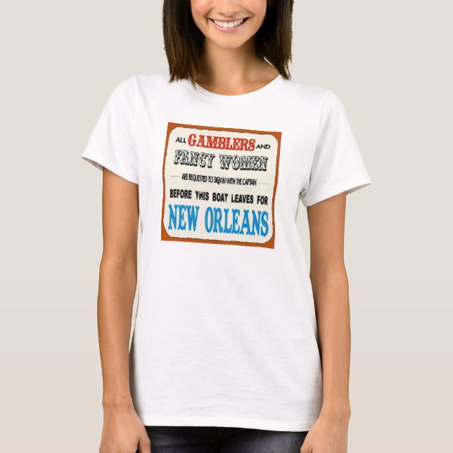 Vintages New Orleans Gamblers Poster T-Shirt (Vorderseite)