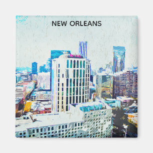 Vintages New Orleans Louisiana Silhouette Magnet