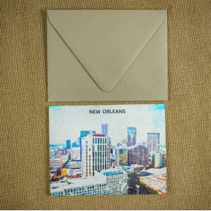 Vintages New Orleans Louisiana Silhouette Postkarte