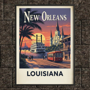Vintages New Orleans Wall Poster der 1960er Jahre