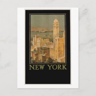 Vintages New York aus Glasgow an der Ankerlinie Postkarte