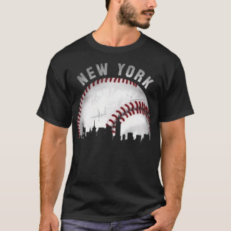 Vintages New York Skyline City Baseball T-Shirt