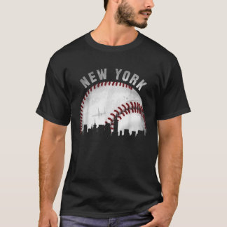 Vintages New York Skyline City Baseball T-Shirt