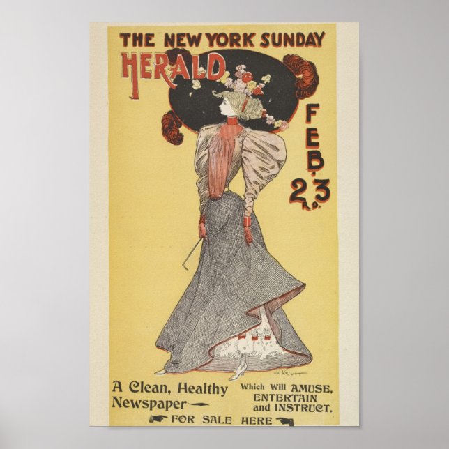 Vintages New York Sunday Herald Cover Poster (Vorne)