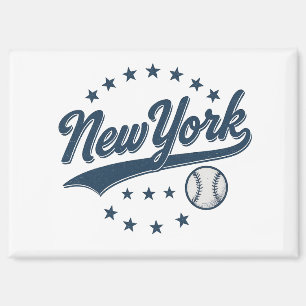 Vintages New Yorker Baseball-Script-Logo - Retro Magnet