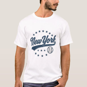 Vintages New Yorker Baseball-Script-Logo - Retro T-Shirt