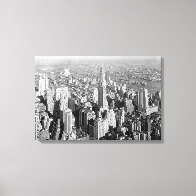 Vintages New Yorker City Art Deco Leinwanddruck (Vorderseite)