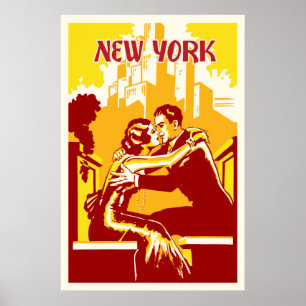 Vintages New Yorker Poster - Warme Farben