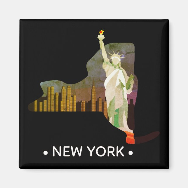 Vintages New Yorker Staat Magnet (Vorne)
