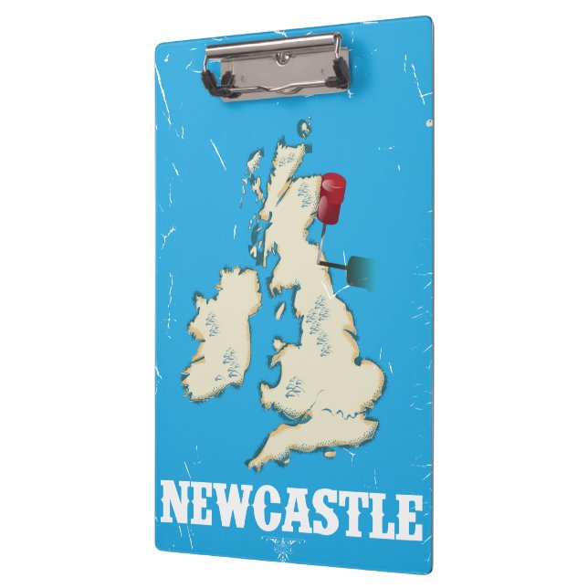 Vintages Newcastle-Reiseplakat Klemmbrett (Links)