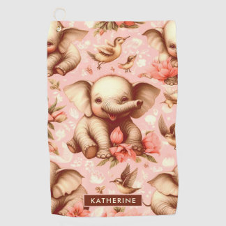 Vintages Niedliches Baby Elephant Muster Golfhandtuch