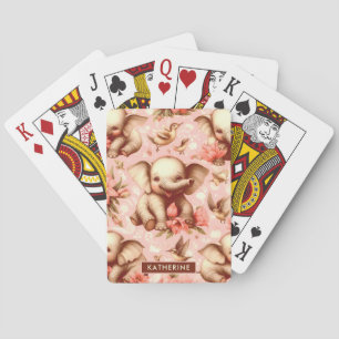 Vintages Niedliches Baby Elephant Muster Spielkarten