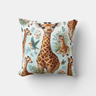 Vintages Niedliches Baby Giraffe Muster Kissen