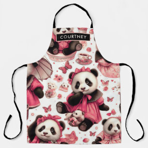 Vintages Niedliches Baby Panda Nahtlos Schürze