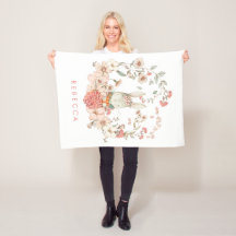 Vintages Niedliches Bunny Botanical Baby Girl Kind