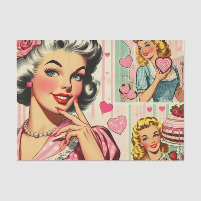 Vintages Niedliches Candy-Button Seidenpapier (Vorderseite)