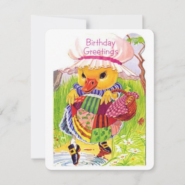 Vintages Niedliches Enten, das Wasser Feiertagskarte (Vorderseite)