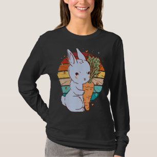 Vintages Niedliches Kaninchen, das eine Karottenka T-Shirt
