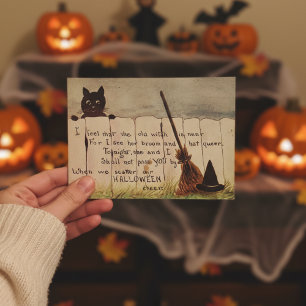 Vintages Niedliches Katzenpinking Halloween Postka Postkarte