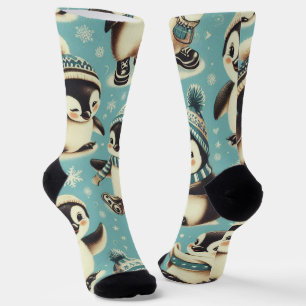Vintages Niedliches Pinguin-Muster Socken