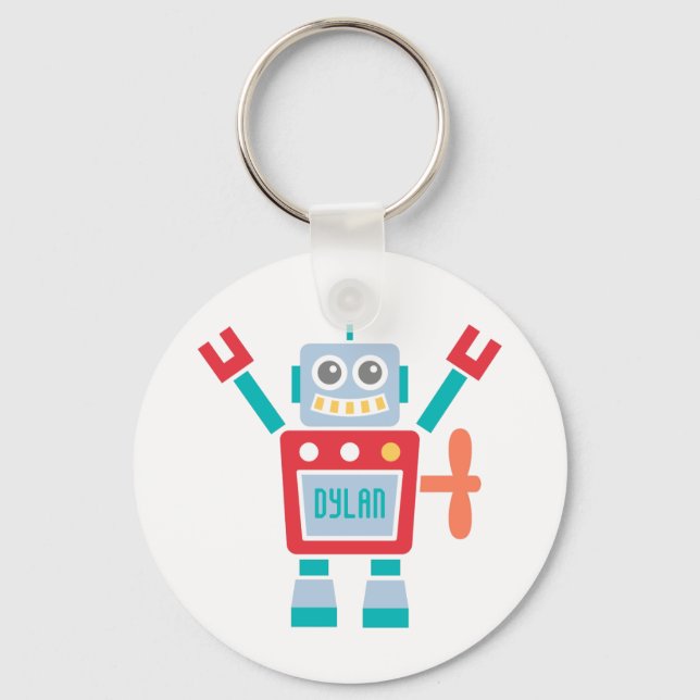 Vintages Niedliches Roboterspielzeug für Kinder Schlüsselanhänger (Vorderseite)