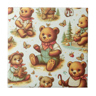 Vintages Niedliches Teddybärmuster Fliese