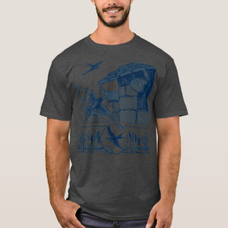 Vintages Nisting-Swallows-Illustrationsdesign T-Shirt