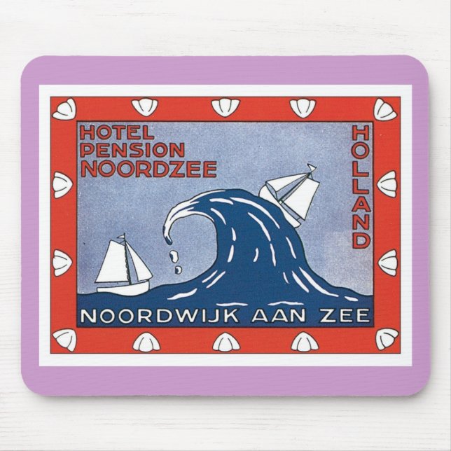 Vintages Noordwijk Aan Zee Holland Mousepad (Vorne)
