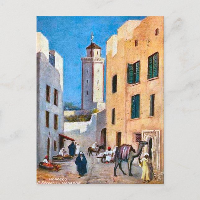 Vintages Nordafrika, Mogador, Marokko Postkarte (Vorderseite)