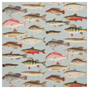 Vintages nordamerikanisches Fischmuster Stoff