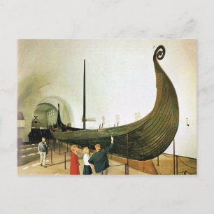 Vintages Norwegen, Oslo, Gokstad Viking SHip, 1956 Postkarte
