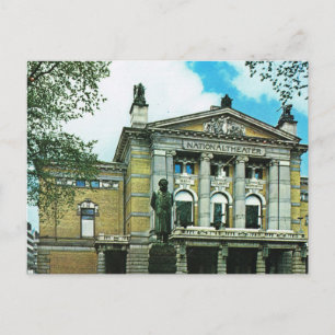 Vintages Norwegen, Oslo, Nationaltheater Postkarte