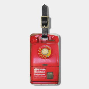 Vintages Nostalgisches altklassisches Retro-Telefo Gepäckanhänger