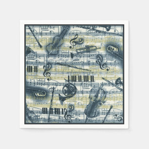Vintages Notenmuster Napkins Serviette