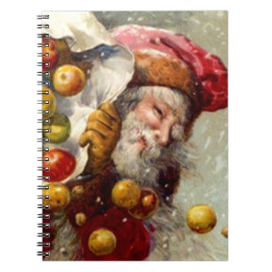 Vintages Notizbuch Feiertags-Kochbuch-Apples Sankt Notizblock