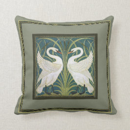 Vintages Nouveau Schwänethrow-Kissen Kissen