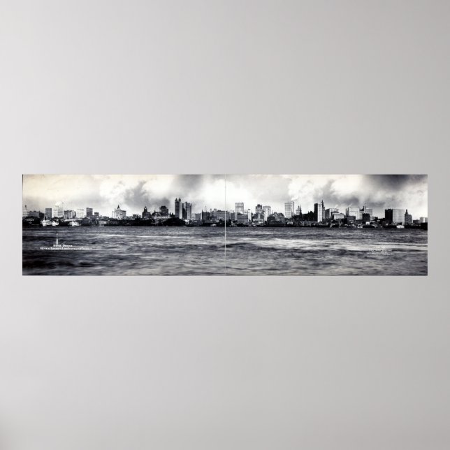 Vintages NYC Skyline Panoramabild (1902) Poster (Vorne)