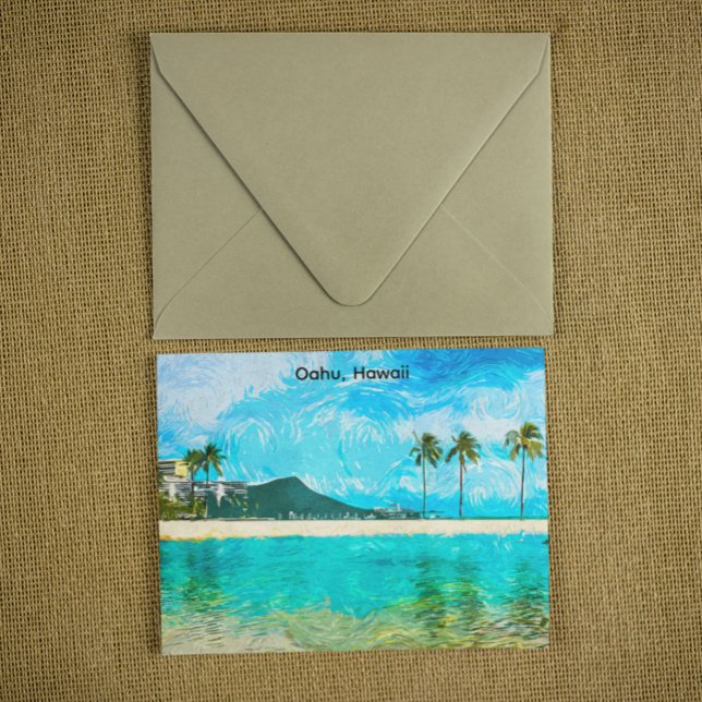 Vintages Oahu Hawaii Reiseparadies Postkarte (Vintage Oahu Hawaii Travel Island Paradise Postcard)