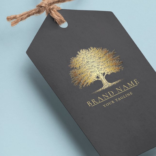 Vintages Oak Tree Logo QR Code Hang Tags W/String Geschenkanhänger (Von Creator hochgeladen)