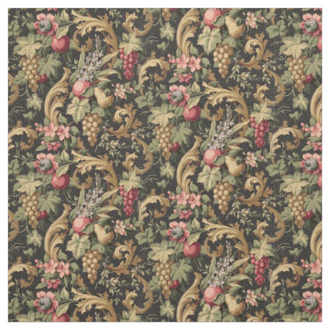 Vintages Obst Blume & Traubenmuster Stoff (Muster)