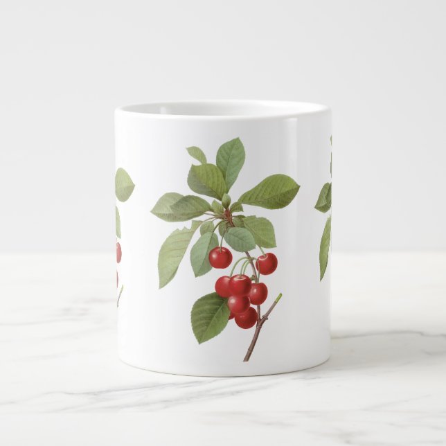 Vintages Obst Kirschkost, Kirschen von Redoute Jumbo-Tasse (Vorderseite)