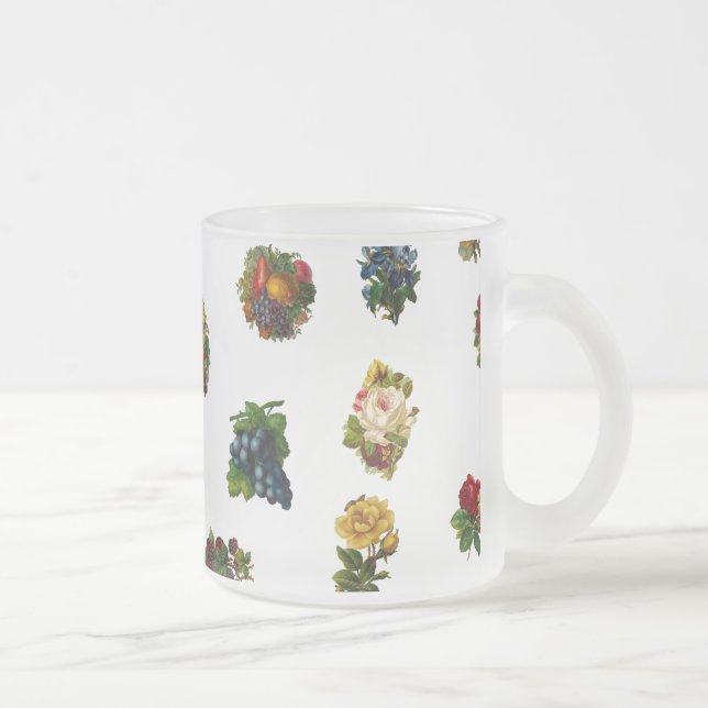 Vintages Obst und Blume Mattglastasse (Rechts)