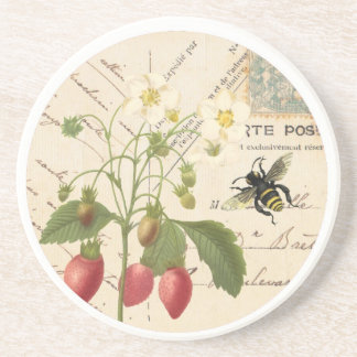 Vintages Obst und Blütenpostcard...Untersetzer Sandstein Untersetzer