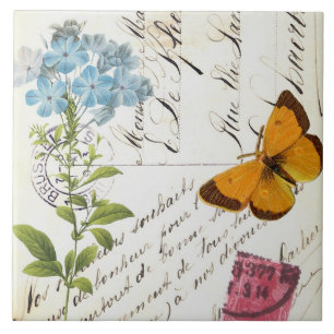 Vintages Obst und florale Postkarte... Fliesen